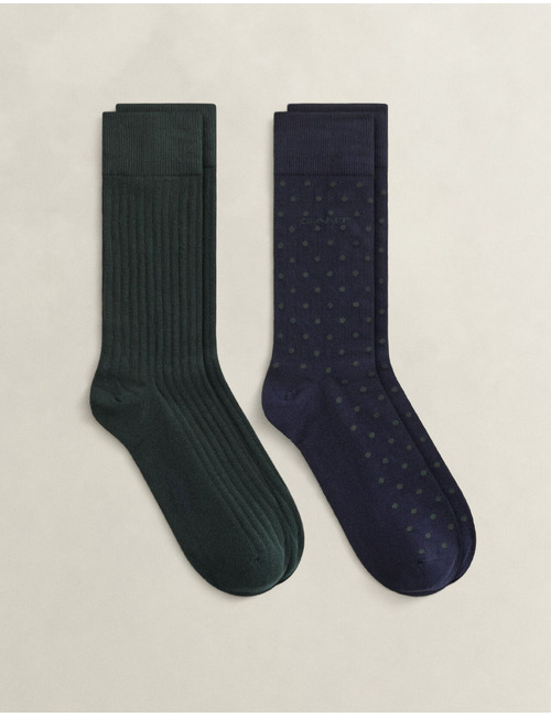 Set van twee paar gestipte sokken met ribstructuur evening blue