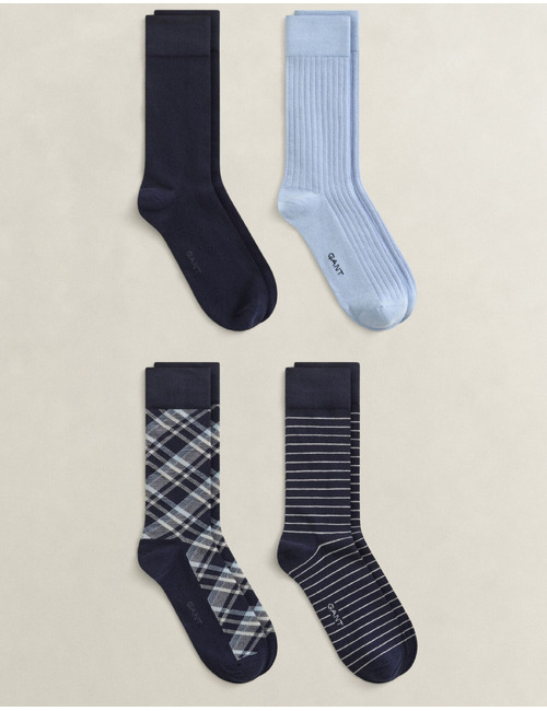 Set van vier paar sokken in cadeauverpakking evening blue
