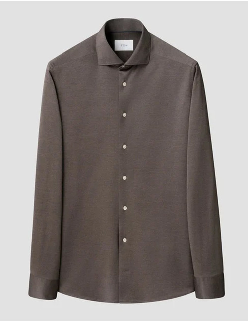 Filo di Scozia jacquard hemd donkerbruin