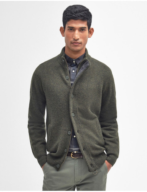 Essential Patch Zip Through vest met opstaande kraag olijfgroen