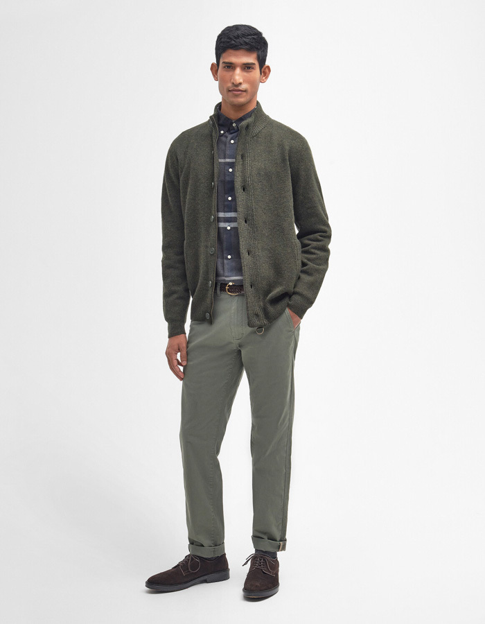 Essential Patch Zip Through vest met opstaande kraag olijfgroen