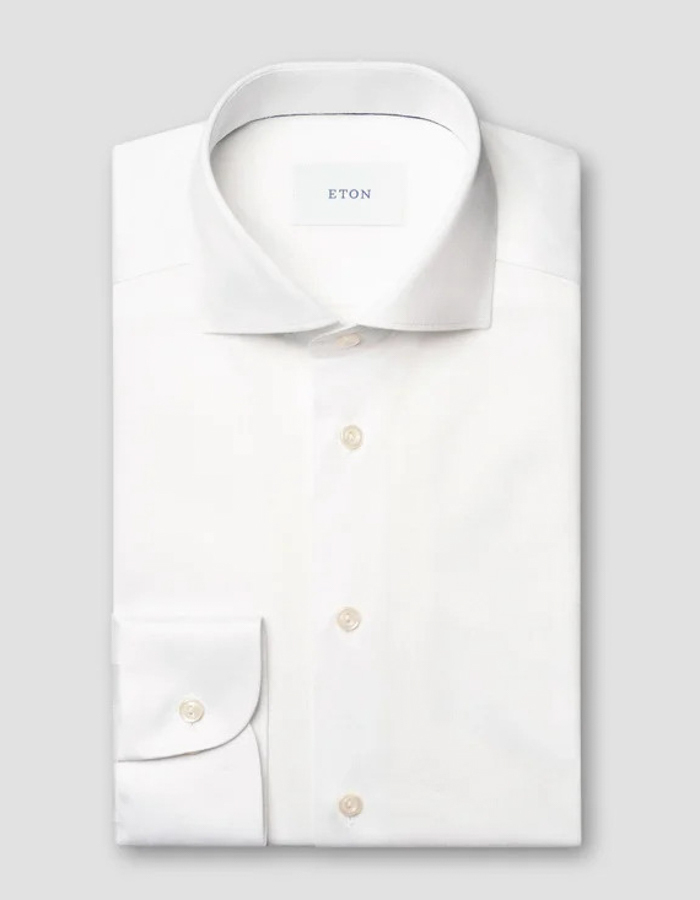 Casual fit Filo di Scozia jersey hemd wit