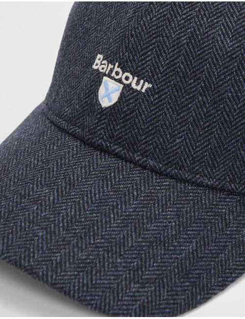 Barlow pet in wolmix met visgraatstructuur navy