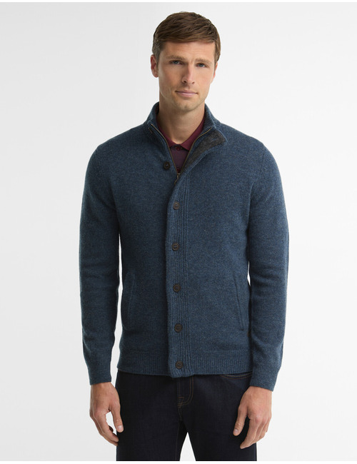 Essential Patch Zip Through vest met opstaande kraag blauw
