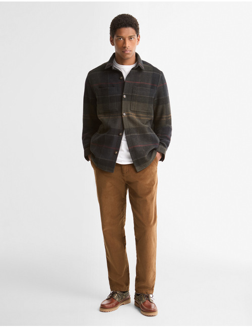 Woodlane Brushed Check overshirt met ruitpatroon donkergrijs