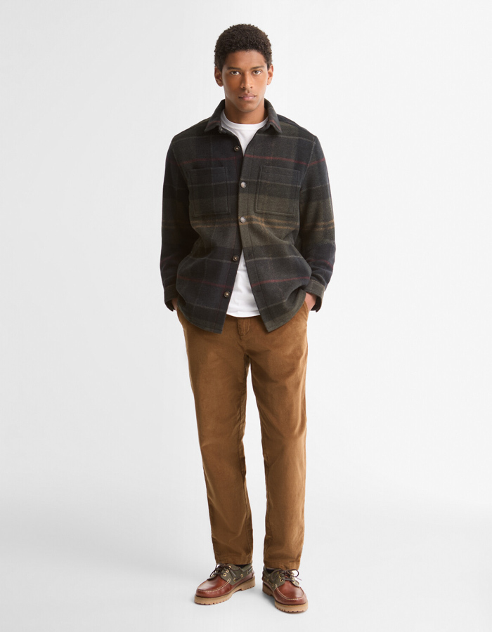 Woodlane Brushed Check overshirt met ruitpatroon donkergrijs