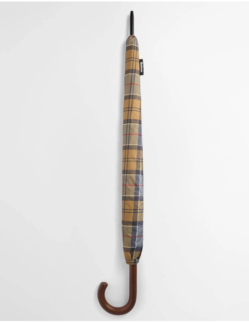 Tartan paraplu met houten handvat multicolor