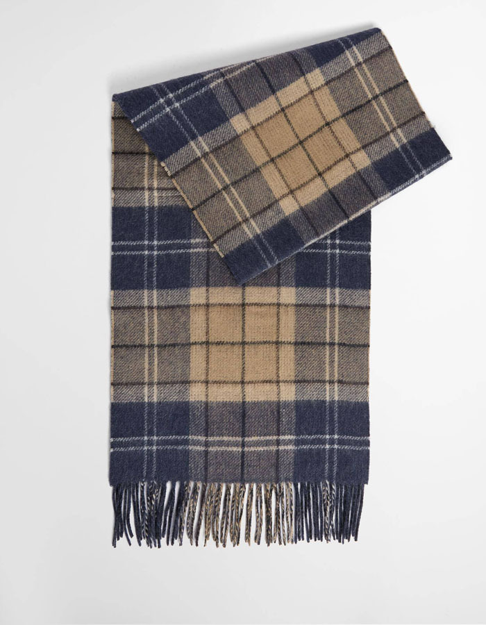 Dramside omkeerbare lamswollen sjaal Birchwood Dress Tartan