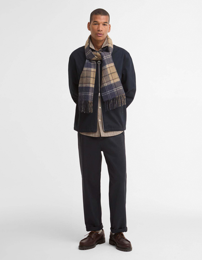 Dramside omkeerbare lamswollen sjaal Birchwood Dress Tartan