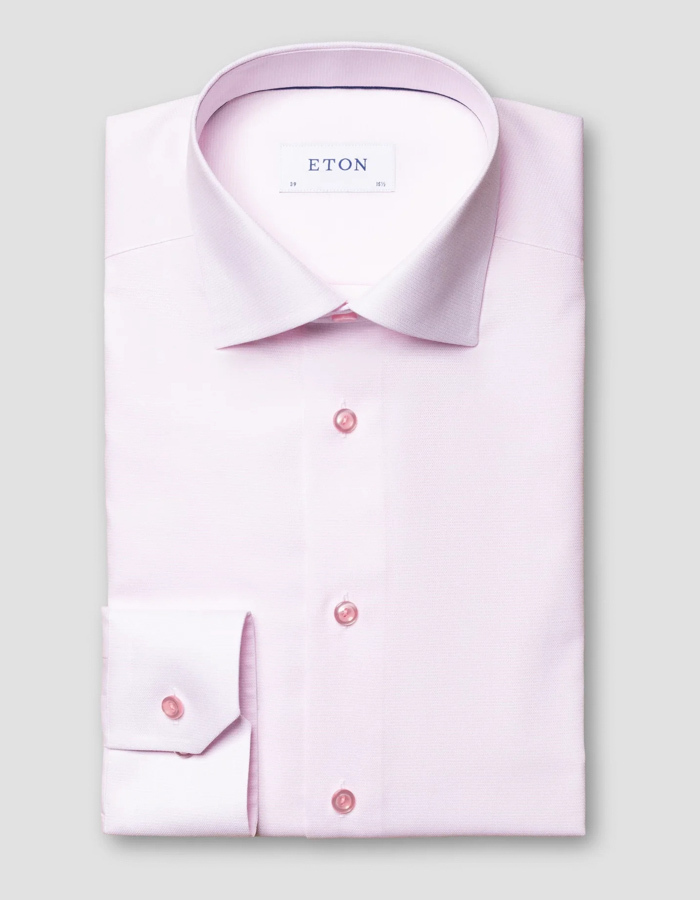 Signature Oxford hemd met cutawaykraag roze