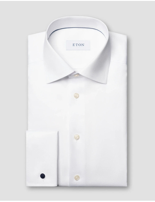 Slim fit Signature Twill hemd met Franse manchetten wit