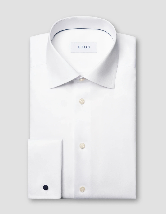Slim fit Signature Twill hemd met Franse manchetten wit