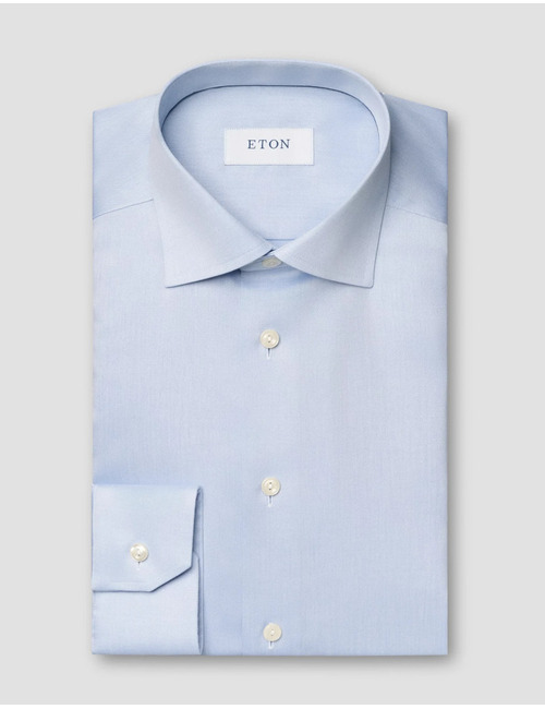 Slim fit Signature Twill hemd blauw