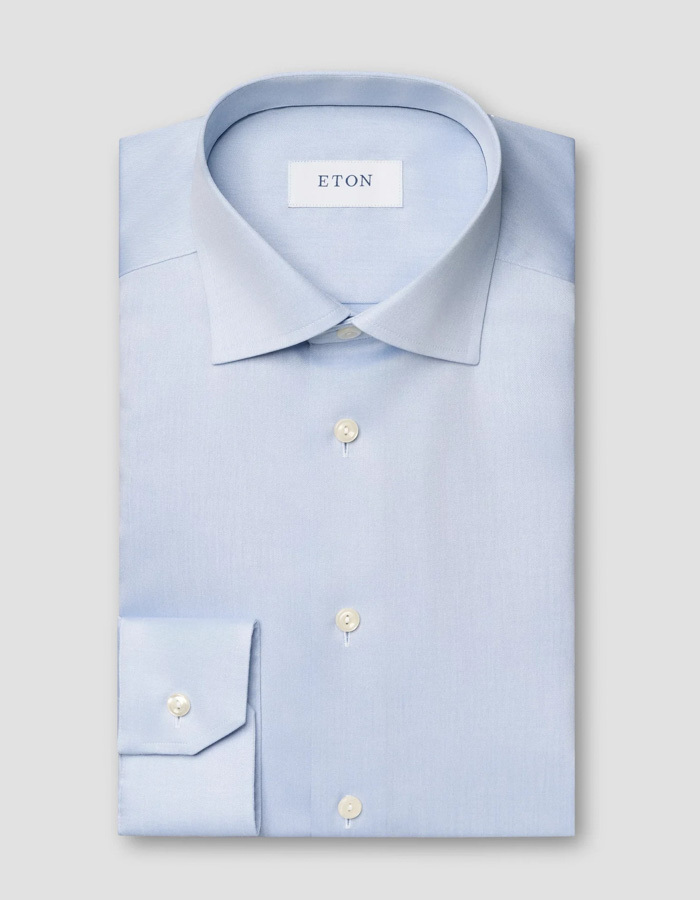 Slim fit Signature Twill hemd blauw
