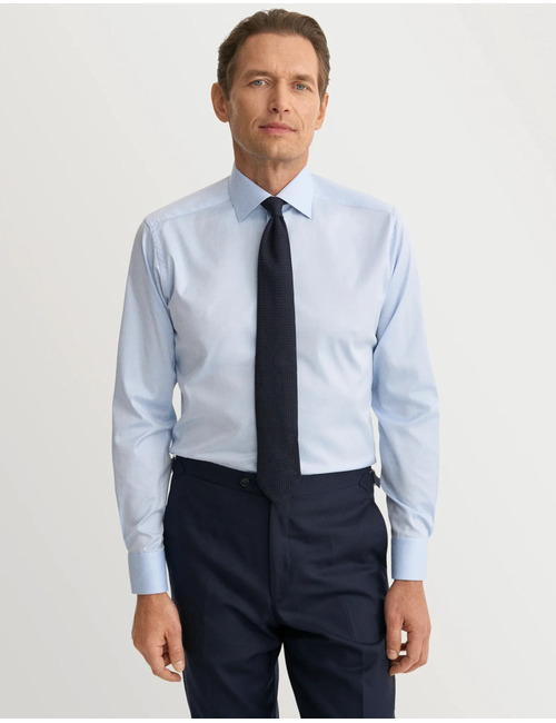Slim fit Signature Twill hemd blauw
