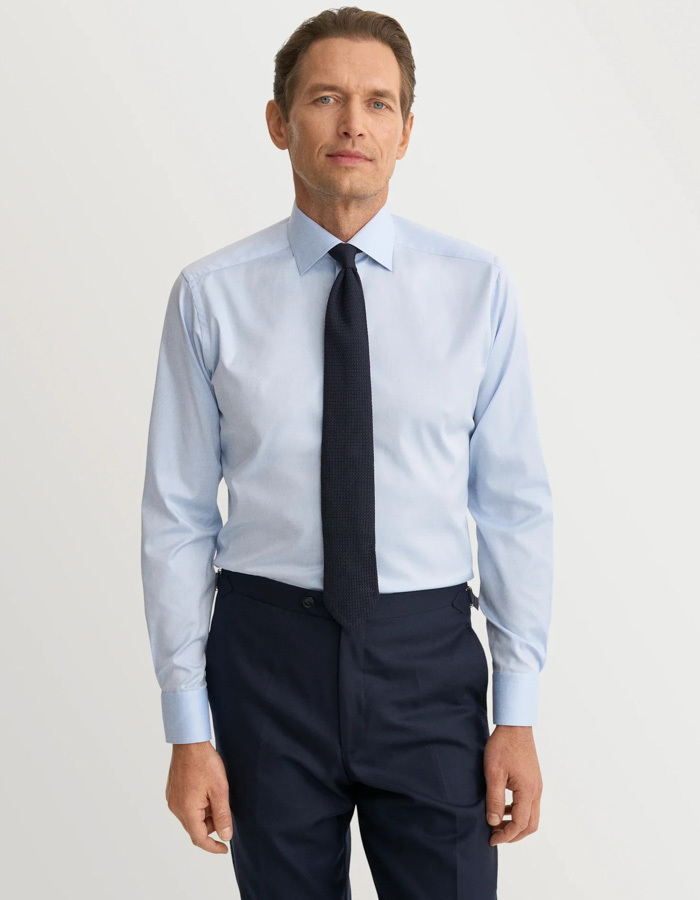 Slim fit Signature Twill hemd blauw