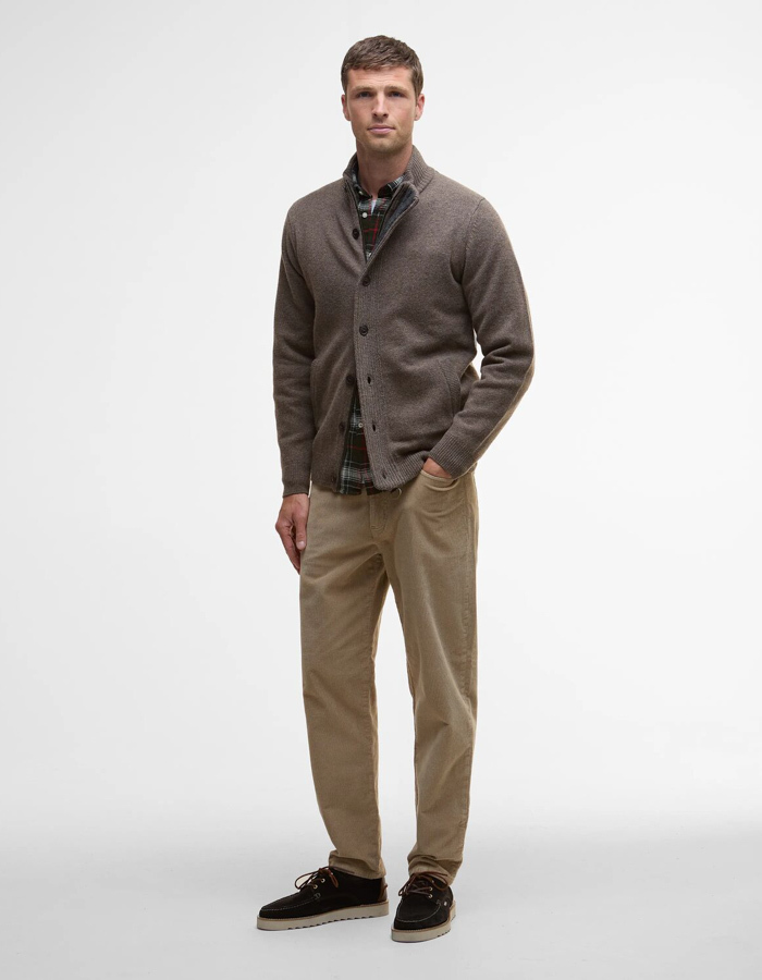 Essential Patch Zip Through vest met opstaande kraag taupe