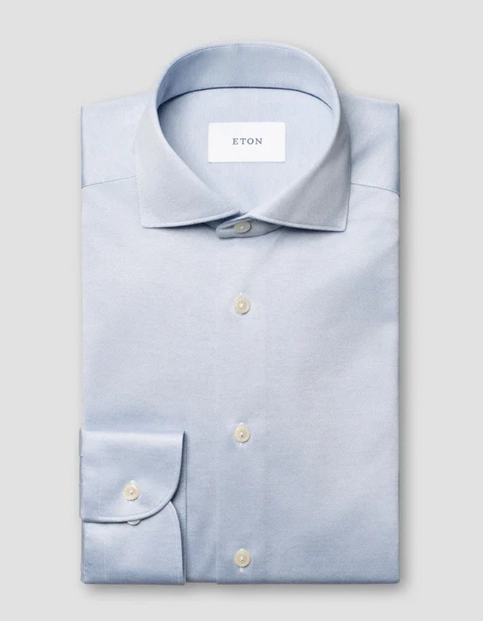 Casual fit Filo di Scozia jersey hemd blauw