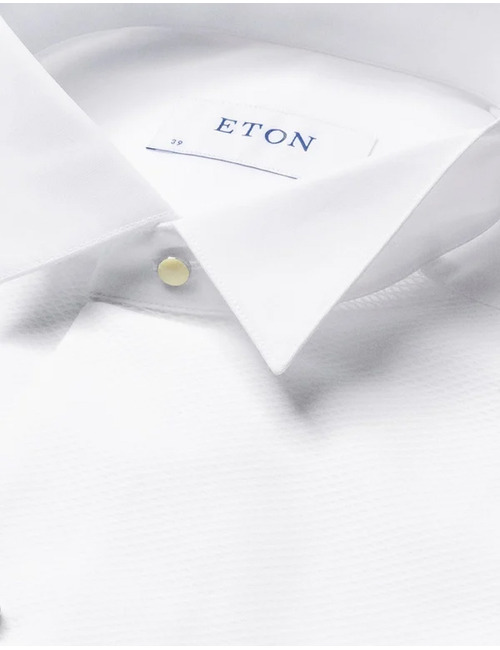 Piqué white tie hemd met wing collar