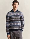 Fair isle trui van wolmix evening blue