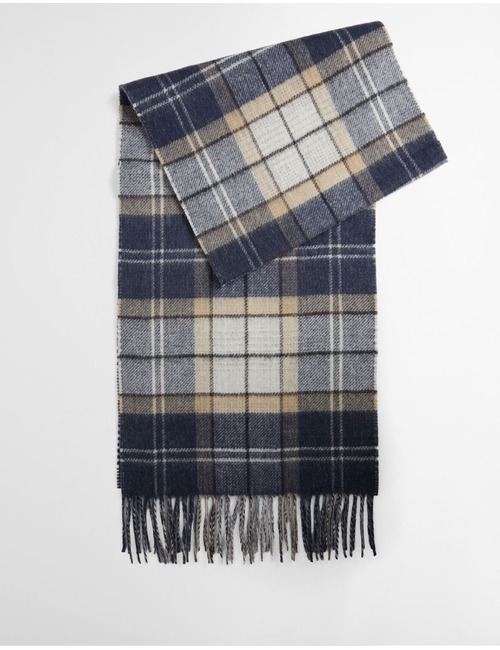 Taryn omkeerbare wollen sjaal met tartan lichtbeige