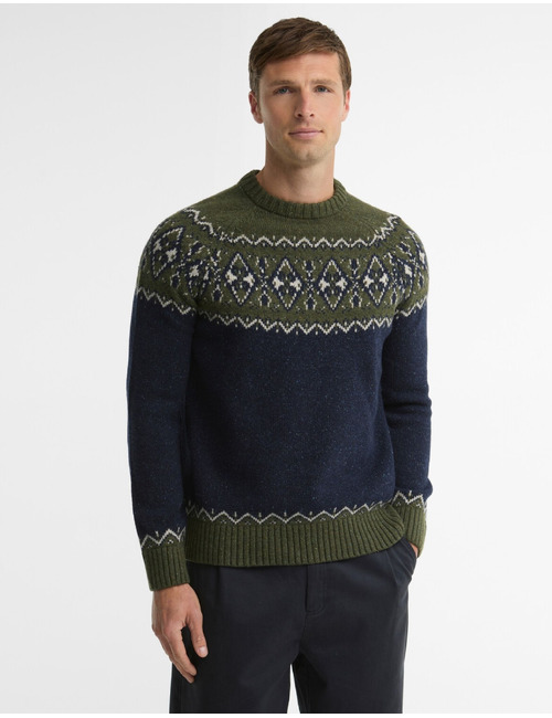 Fair isle trui met ronde hals
