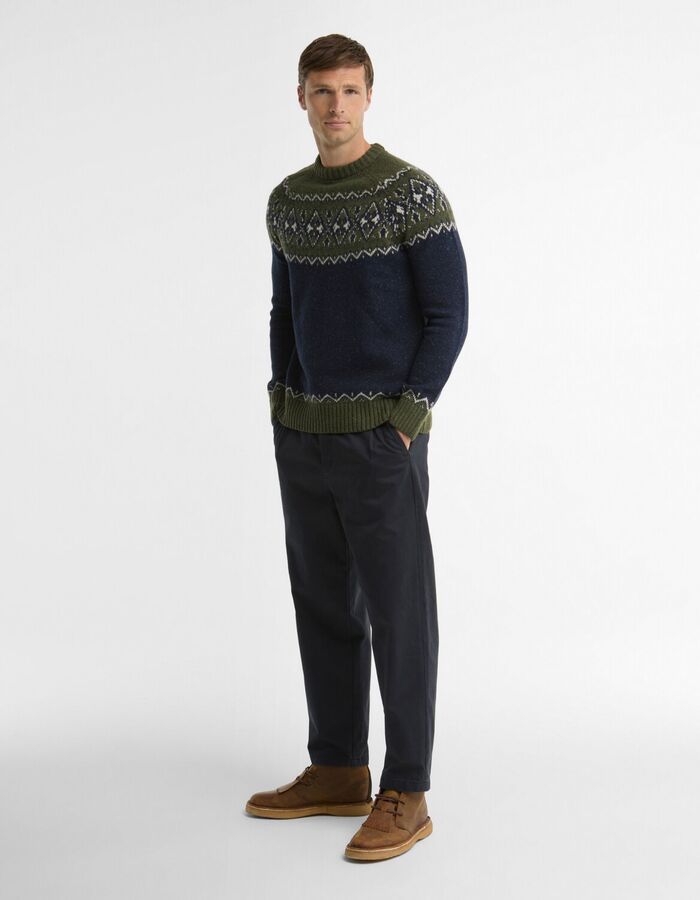 Fair isle trui met ronde hals