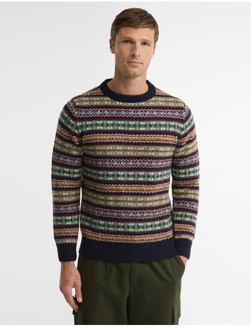 Trui met fair isle-patroon navy