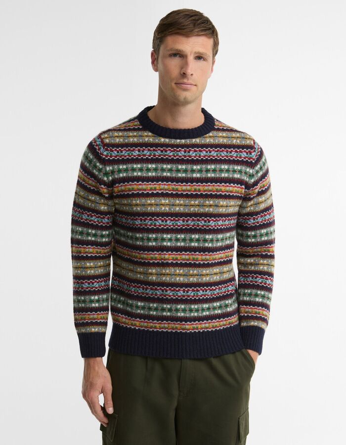 Trui met fair isle-patroon navy