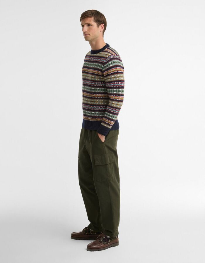 Trui met fair isle-patroon navy