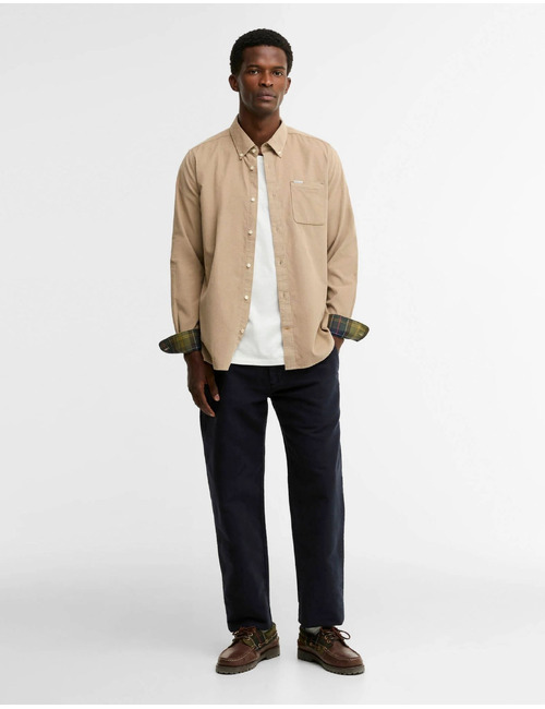 Ramsey hemd in corduroy washed stone