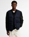 Gewatteerde bodywarmer met v-hals donkerblauw