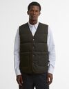 Gewatteerde bodywarmer met contrastbies