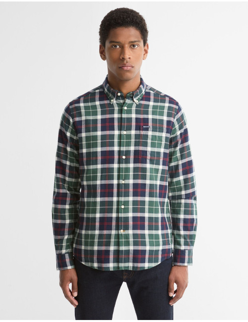Geruit hemd met button-downkraag groen