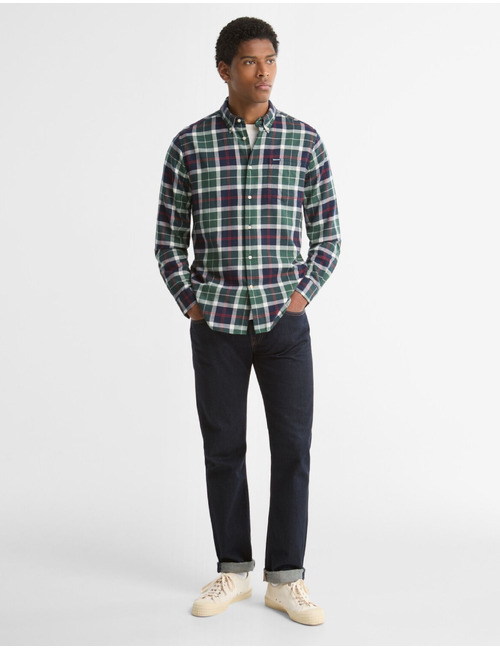 Geruit hemd met button-downkraag groen