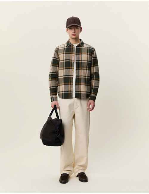 Check Flannel hemd met ruitpatroon rosin green