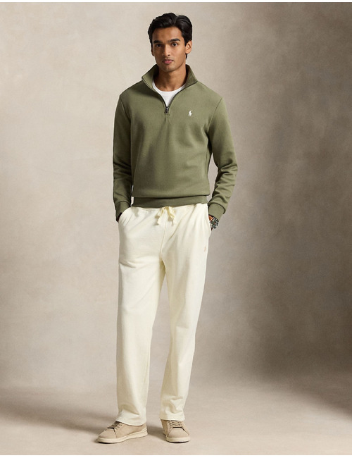 Double-knit trui met quarter-zip cruise olive