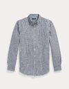 Custom fit gingham oxford hemd white spring navy 