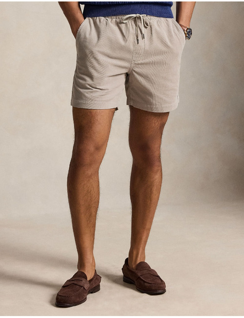 Polo Prepster corduroy short met trekkoord grijs