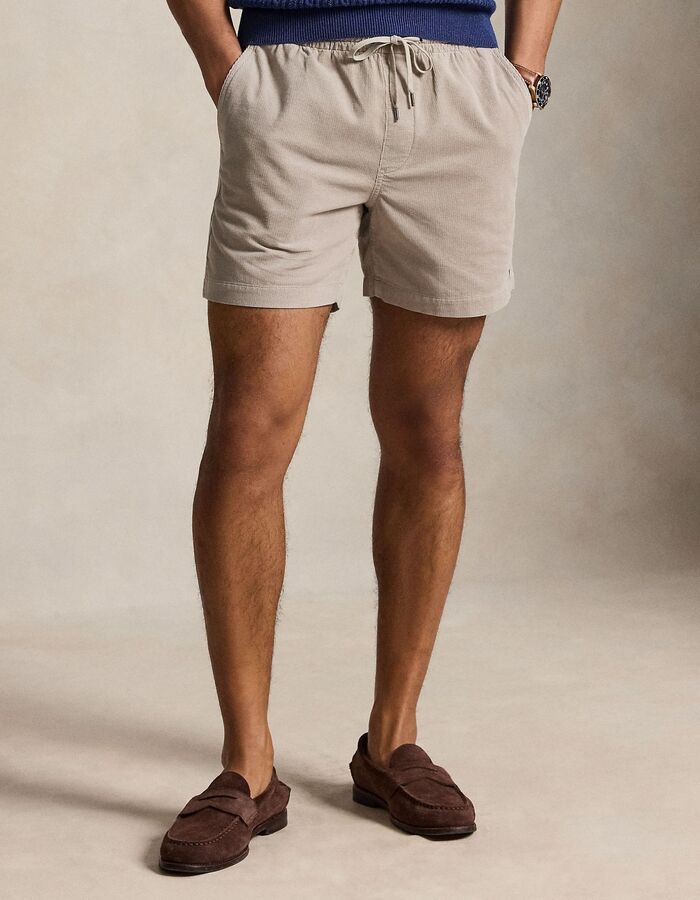 Polo Prepster corduroy short met trekkoord grijs