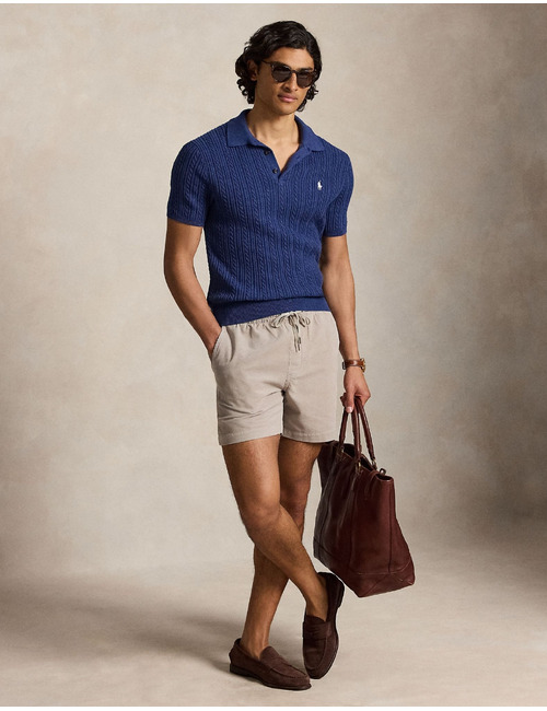 Polo Prepster corduroy short met trekkoord grijs