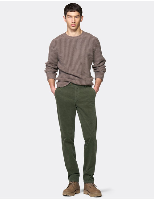 Lupus slim fit chino met stretch donkergroen