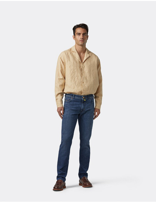 Phoenix five-pocket broek met stretch steenblauw