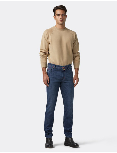 Phoenix five-pocket broek met stretch steenblauw