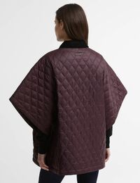 Mildred - gewatteerde cape met tweewegrits bordeaux