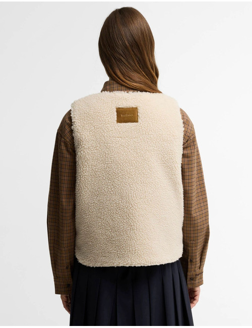 Bowes - teddy bodywarmer met gewatteerde voering ecru