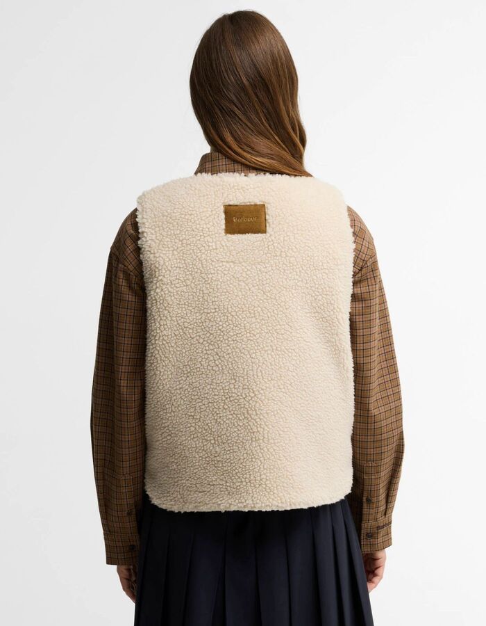 Bowes - Bodywarmer en teddy avec doublure matelassée ecru