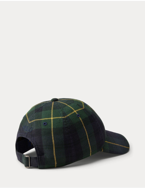 Geruite katoenen twill pet groen navy