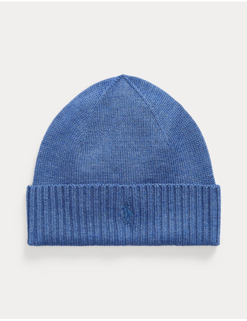 Signature Pony wollen muts gemêleerd blauw