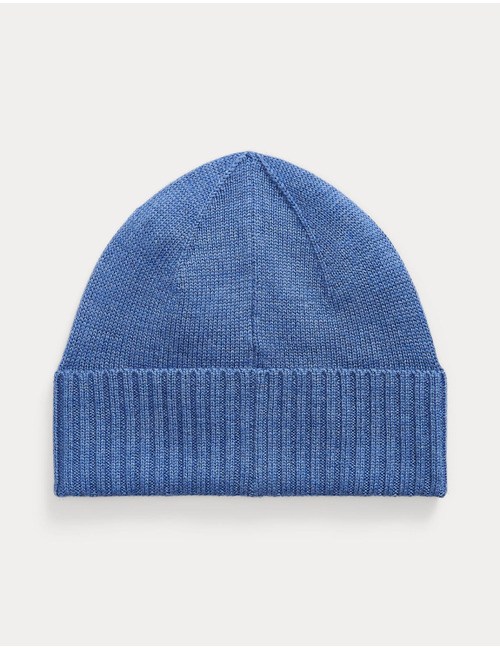 Signature Pony wollen muts gemêleerd blauw